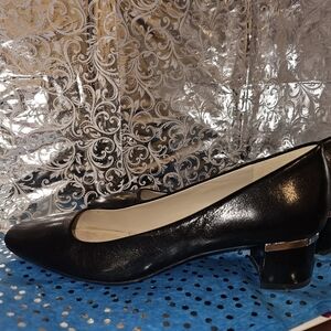 NATURALIZER WANDA GENUINE LEATHER N5 COMFORT BLACK SHOES LOW HEELS 8N